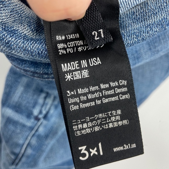 3x1 Women's Mid Rise Moto Medium Wash Denim Skinny Jeans Size 27 - Picture 7 of 8